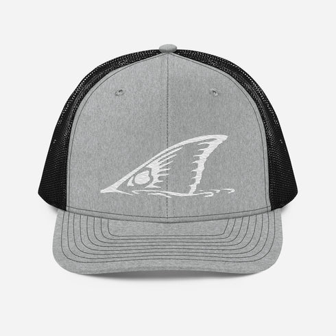 White Redfish Tail Embroidered Trucker Cap for Outdoor Style - Adjustable Comfort and Classic Fit